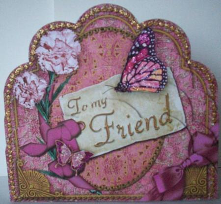 Pink Carnations Friend Scalloped Bottom Stacker by Ruth Murphy
