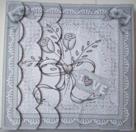 Lovely Roses Scallop Edge Side Stacker by Ruth Murphy