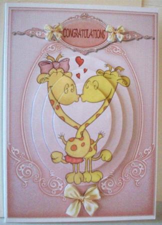 Giraffes in Love Wedding /anniversary Pyramid by Ruth Murphy