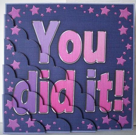 You Did It Scallop Corner Side Stacker Topper by Ruth Murphy