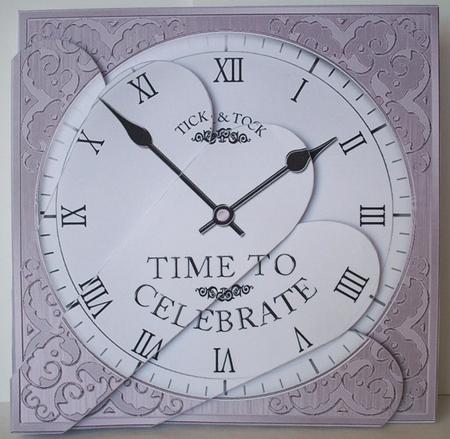 Time to Celebrate Clock Fan Pyramage Topper by Ruth Murphy