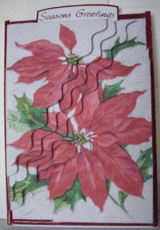 Christmas Poinsettias Wavy Corner Side Stacker by Ruth Murphy
