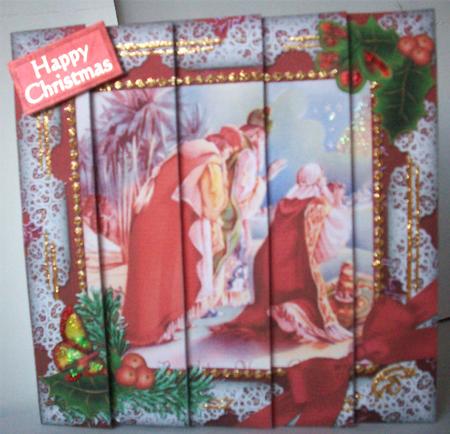 We Three Kings Holly 5in One Side Stacker by Ruth Murphy