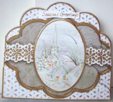 Cream Village Church Natural Anglaise Scallop Bottom Stacker by Ruth Murphy