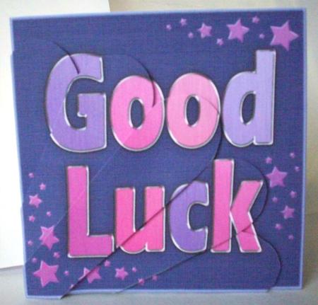 Good Luck Quick Card with Fan Pyramage Topper by Ruth Murphy