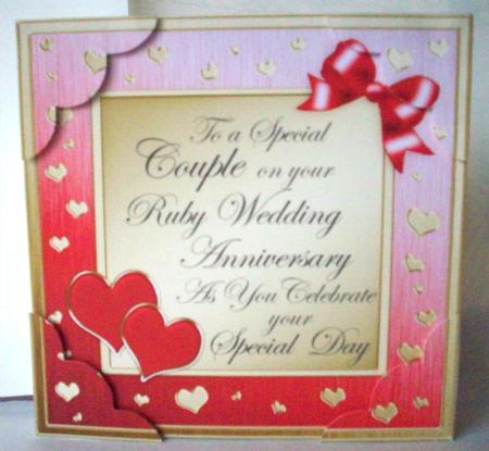 Ruby Wedding Anniversary 8 x 8 Scalloped Corner Topper by Ruth Murphy