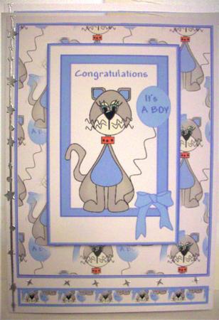 New Baby Boy Card Front Layers and Gift Tag by Ruth Murphy