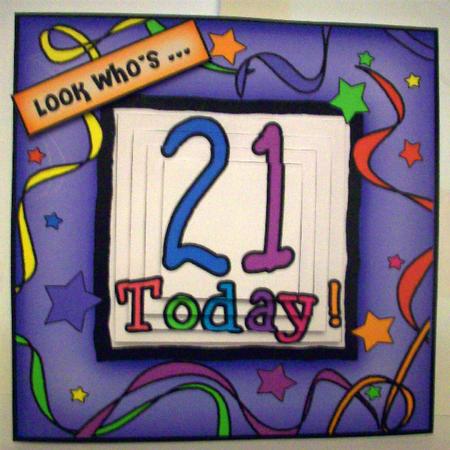 21st Birthday Quick Card with Pyramage by Ruth Murphy