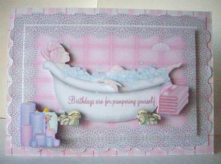 A4 Pampered on Your Birthday by Ruth Murphy