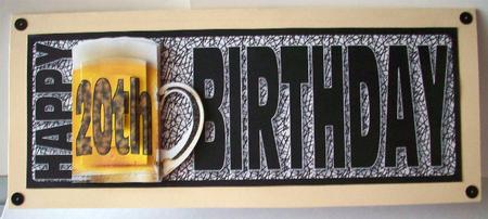 Happy 20th Birthday with Beer Long Dl by Ruth Murphy