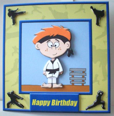 Karate Kid! (blue) - 6in x 6in by Ruth Murphy