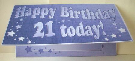 21st Birthday Metallic Age Money or Gift Wallet and Card by Ruth Murphy