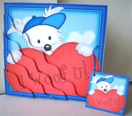 Jock the Westie's Heart Wavy Corner Side Stacker by Ruth Murphy