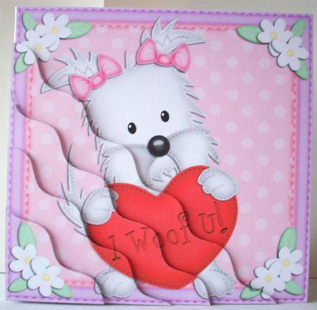 Jess the Westie's Heart Wavy Corner Side Stacker Topper by Ruth Murphy