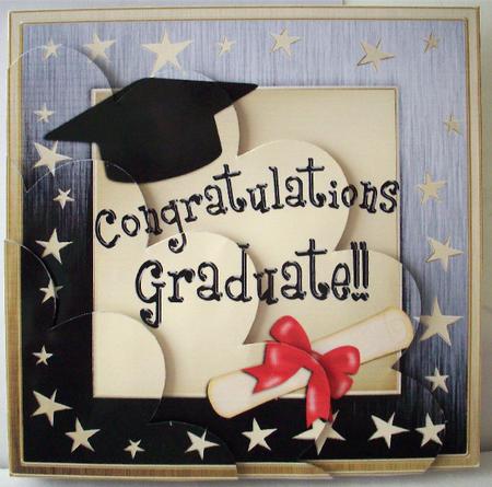 Congratulations Graduate Shell Edged Corner Side Stacker by Ruth Murphy
