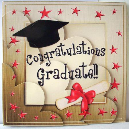 Congratulations Graduate Shell Edged Corner Side Stacker by Ruth Murphy
