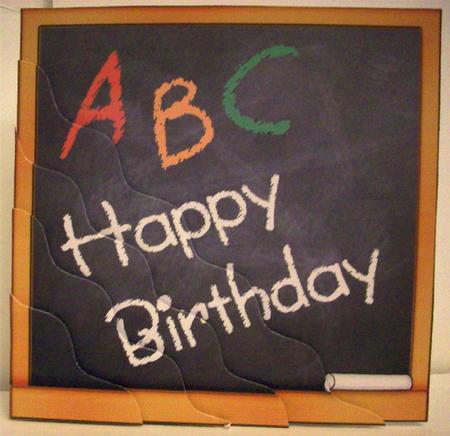 Birthday!! Blackboard Quick Card Wavy Corner Side Stacker by Ruth Murphy