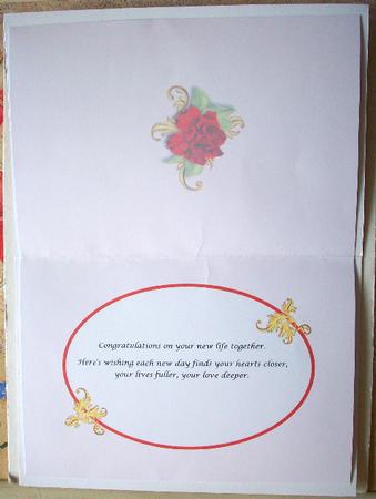 Red Rose and Gold Swirls Is by Ruth Murphy