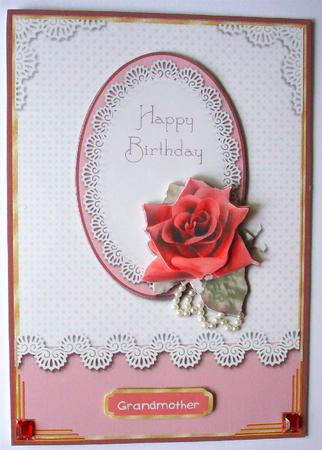 Birthday Roses Card Topper 2 by Ruth Murphy