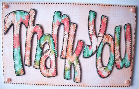 Large Dl Thank You Card & 3D Decoupage by Ruth Murphy