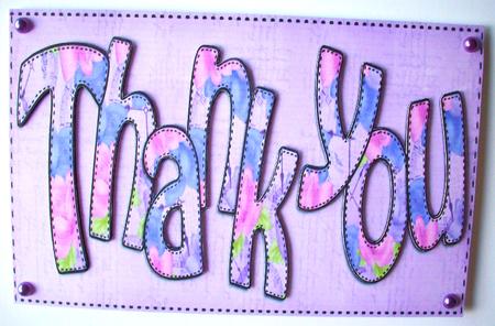 Large Dl Thank You Card & 3D Decoupage by Ruth Murphy