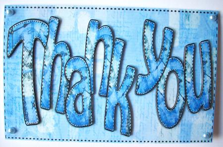 Large Dl Thank You Card & 3D Decoupage by Ruth Murphy