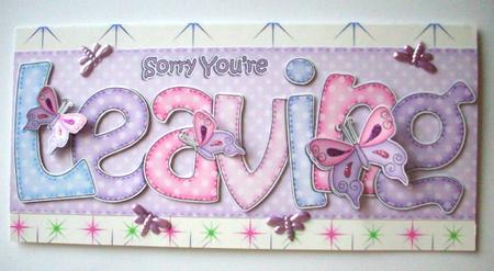 Sorry You're Leaving Butterflies Large Dl with 3D Decoupage by Ruth Murphy