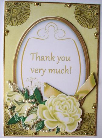 Lemon Rose Thank You 7x5in Oval Decoupage Step by Step by Ruth Murphy