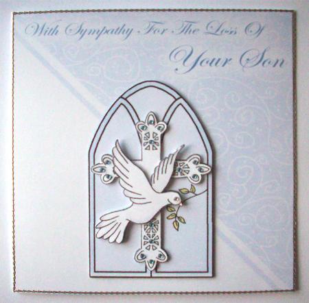 With Sympathy on Loss of a Son Wavy Corner Stacker by Ruth Murphy