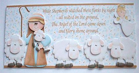 The Shepherds Hymm Large Dl Card by Ruth Murphy