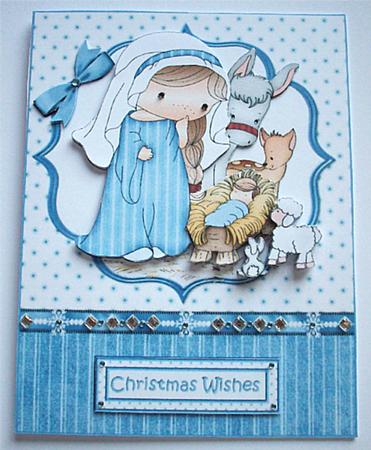 Izzy's Nativity 5x7 Decoupage by Ruth Murphy