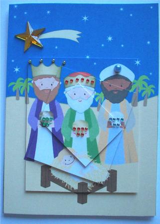 3 Wise Men & Baby Jesus Spiral Pyramid by Ruth Murphy