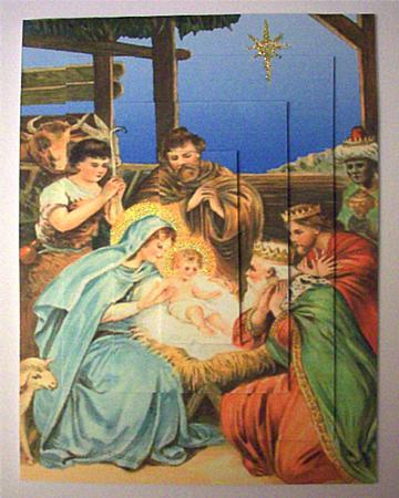 Vintage Christmas Nativity Pyramid by Ruth Murphy