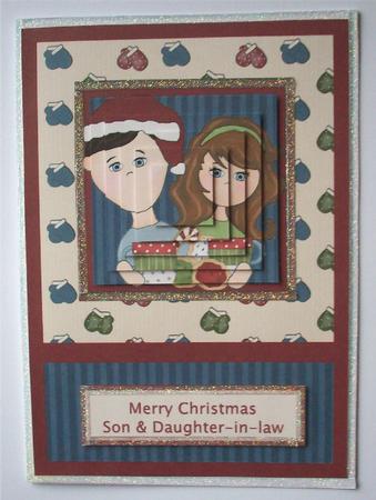 Special Christmas Couple Pyramid Card Front by Ruth Murphy