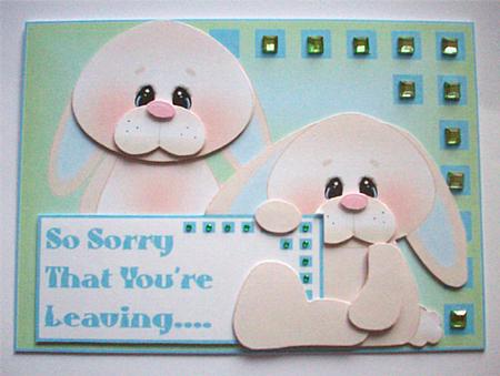 Sorry You're Leaving Bunnies - Blue by Ruth Murphy