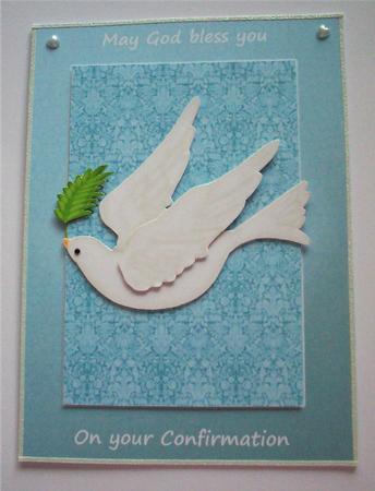 Passover Quick Card with Doves and Batique Pattern by Ruth Murphy