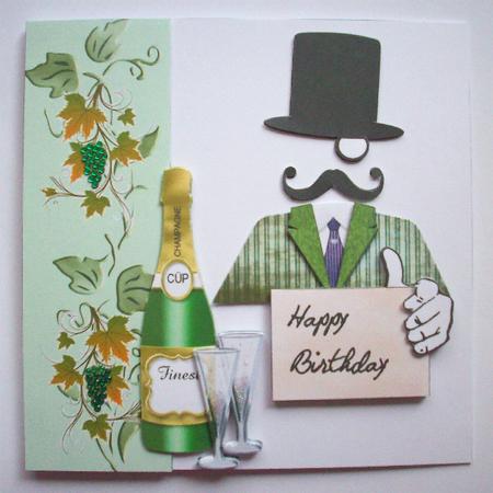 Champagne Charlie Card Front by Ruth Murphy