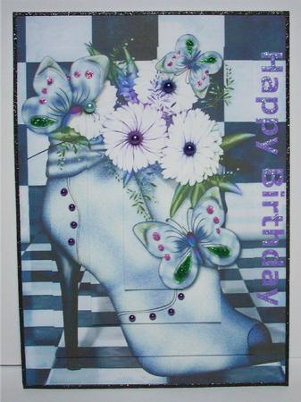 Blue Flowerheads Over Heel Pyramid by Ruth Murphy