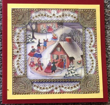Party House2 Lace 5inch 3D Paper Weaving Sheet by Ruth Taylor