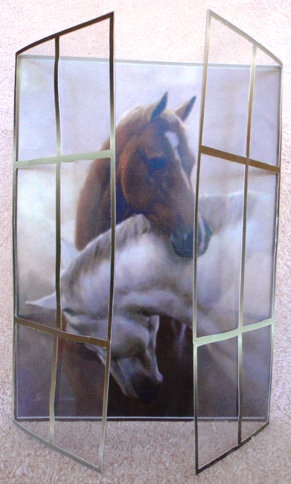 Beautiful Pair of Horses Entwined Together, French Doors by Ruth Taylor
