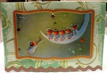 Singing Angels Wavy Edge Card by Ruth Taylor