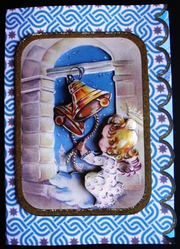 Christmas Angel A5 Scallop Edge Card by Ruth Taylor