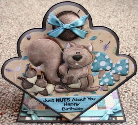 Just Nuts About You Birthday Scallop Top Spring Card by Ruth Taylor