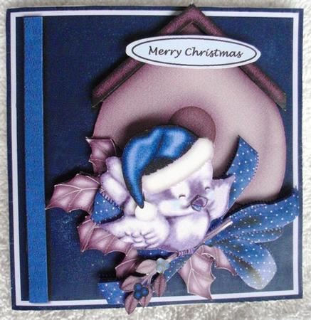 8x8" Christmas Bird Step by Step Kit (blues) by Ruth Taylor
