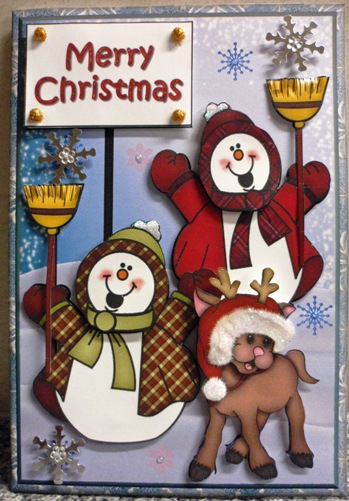 We Love Christmas Snowmen Decoupage Topper by Ruth Taylor