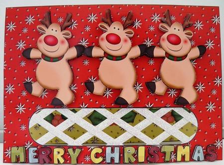 Reindeer Can Can Trellis Card Kit by Ruth Taylor