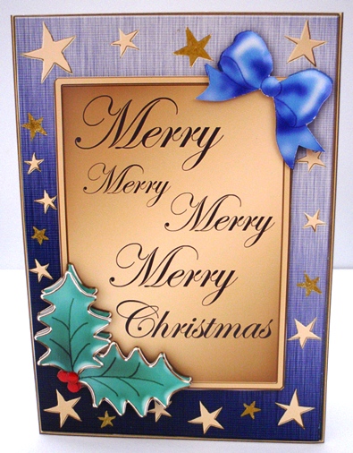 Elegant Christmas Greeting Quick Card with 3D Decoupage by Ruth Taylor