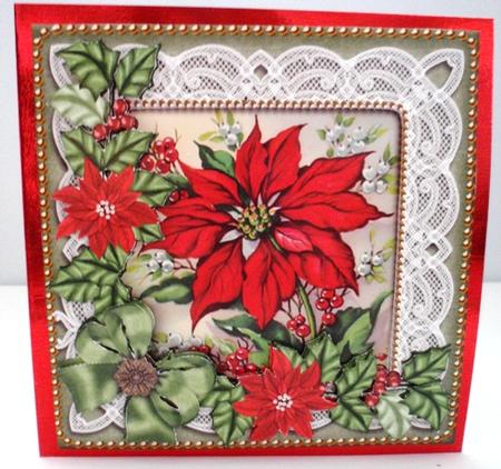 All Green Poinsettia Reverse Decoupage Step by Step by Ruth Taylor