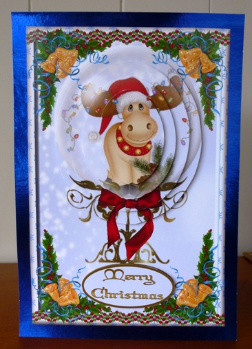 Christmas Rudolph Snow Globe Topper by Ruth Taylor