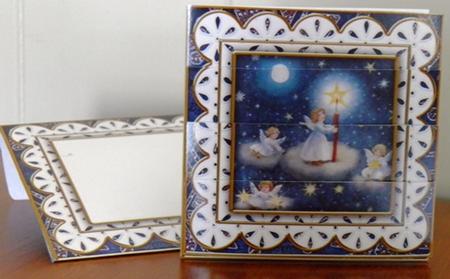 Angels in Sky Lace Card Envelope Bottom Stacker by Ruth Taylor